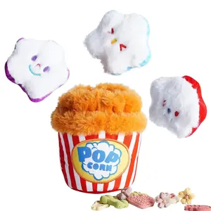 Nocciola Interactive Popcorn Bucket Dog Toy Set, Interactive Dog Toys for Boredom - Hide and Seek Dog Toys, Colorful Squeaky Dog Toys for Small & Medium Dogs, Dog Birthday Gifts