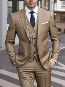 Men's 3pcs Suit Set, Long Sleeve, Large Suit, Suit Pants, Formal Tie, Wedding Dress, Vest, Work Uniform, Holiday Gift, Business, Halloween, Menswear