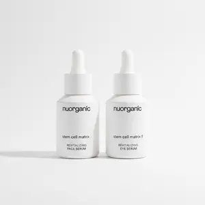 nuorganic Firm & Reset 2-Piece Skincare Bundle, Stem Cell Matrix I & II Face & Eye Serum, Anti-Aging, Brightening, Hydrating Skin Repair Serum for Wrinkles, Fine Lines, Face Lifting & Eye Puffiness Treatment, Glowing Skin