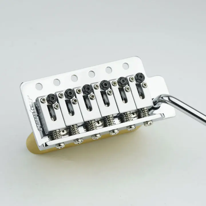 Guyker Guitar Tremolo Bridge with Stainless Steel Saddle String Space 10.5mm & Brass Block, Pop-In Vibrato Bar, Complete Install Kit for 6 String Electric Guitar