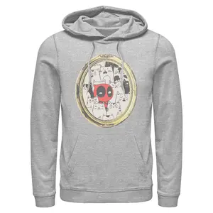 Mens Marvel Deadpool Cats Animated Frame Lightweight Hoodie