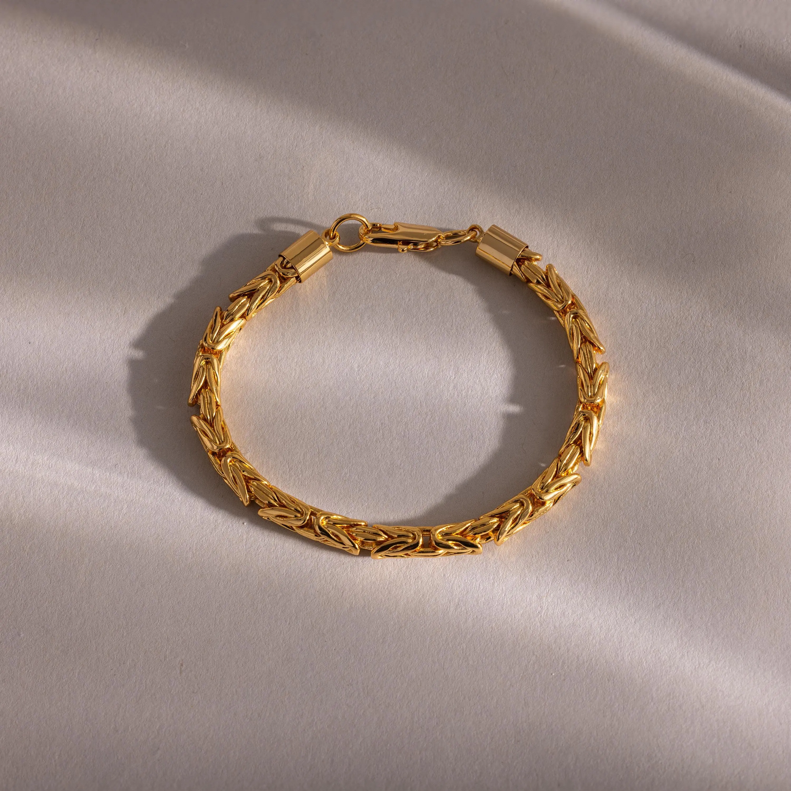Byzantine Link Bracelet by Caitlyn Minimalist - Chunky Woven Chain Bracelet in Gold & Silver - Minimalist Jewelry - Gift for Her