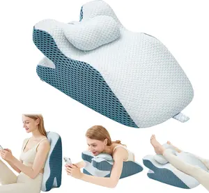 Wedge Pillow, Pillow Wedge with Small Support Pillow Ergonomic Memory Foam Wedge Pillow for Female, Comfortable Wedge Pillow for Neck and Back, Small Wedge Pillow for Sleeping Reading Back Pain Relief