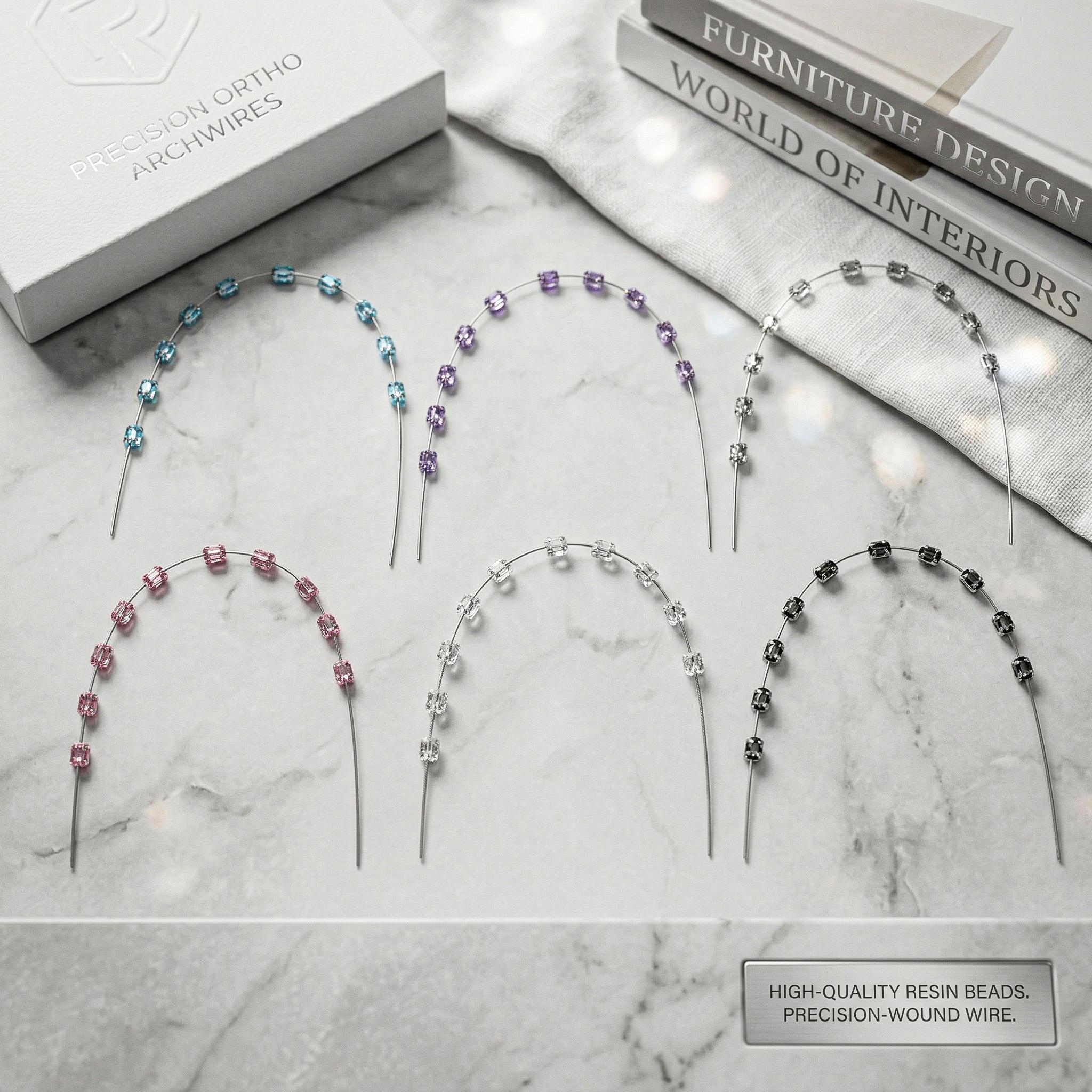 1 Pair Fashion Braces Colorful Temporary Tooth Decoration with Metal Wires Metal Bracket Orthodontic Ligature Ties High Quality