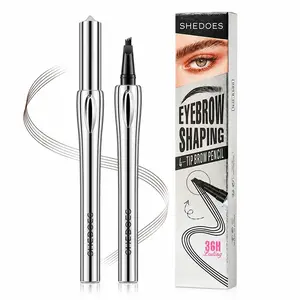 Four Pronged Eyebrow Pen 3 Colors Water Resistant Sweat Resistant Long Lasting No Clumping Smooth Texture Beginner Friendly Easy Outlining Light Strokes Like Real Hair Micro Fork Tip for Natural Brows Cruelty Free
