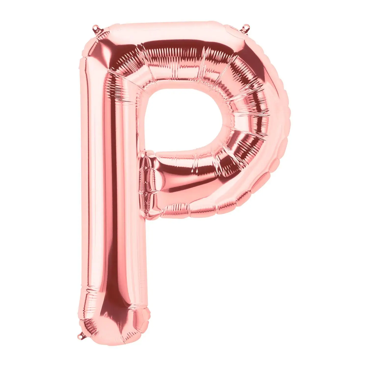 Glamorous Rose Gold P-Shaped Alphabet Mylar Foil Balloon, 34" Shiny Finish Balloon Decor for Festive & Party Supplies, Alphabet Shape, 34 Inches