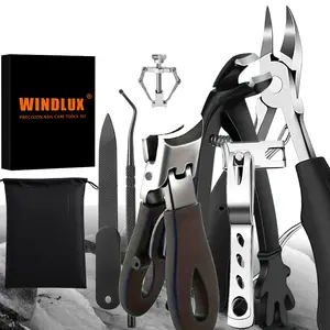 7pcs Toenail Clippers for Seniors Thick Toenails, Toe Nail Clippers for Thick Nails for Seniors, Straight Toe Nail Clippers for Men, Ingrown Toenail Clippers and Angled Nail Clipper Set Pedicure Kit