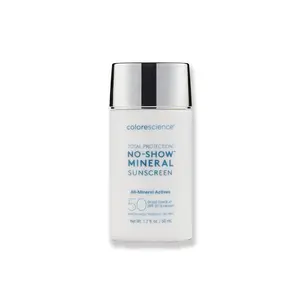 Colorescience Total Protection No-Show Mineral Sunscreen SPF 50 Nourishing Lightweight Moisture with Zinc Oxide 10%