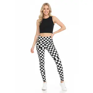 Checkered Premium High Waist Activewear Leggings Bottom Womenswear