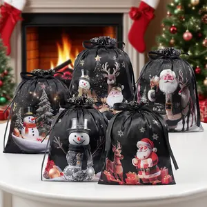 BLACK&PINK RIBBON BAG FOR CHRISTMAS (Jagdlied)Candyland Christmas decor/Christmas party/Cute Christmas bags