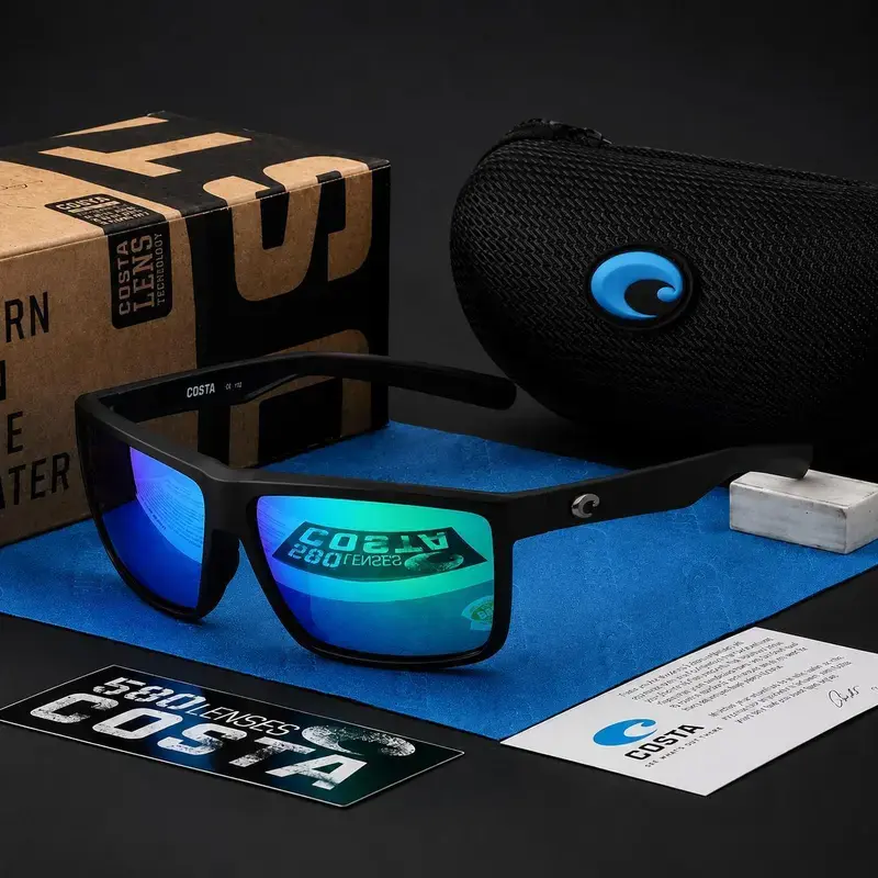 Costa Del Mar Rinconcito Polarized Sunglasses Matte Black Frame Blue 580P Mirror Lens