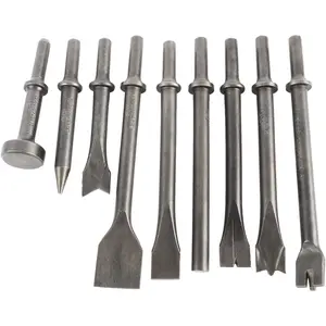 Air Hammer Chisel Set 9pcs Pneumatic Hammer Chisel Bits Air Hammer Punch Set Air Hammer Bits for Tile Masonry Concrete Brick Stone Work