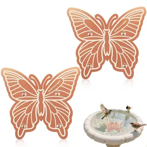 2Pcs Bird Bath Copper Purification Disk 99.99% Pure Copper Water Cleaning Discs Four Points Support 0.6mm Physical Clean Water for All-Season Universal Natural Fit Outdoor Birdbaths Bowls Garden