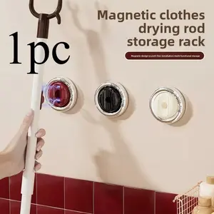 No-Drill Magnetic Clothesline Rod, Anti-Fall Storage Rack, Convenient Retrieval, Suitable for Dorms and Home, Three Colors Available