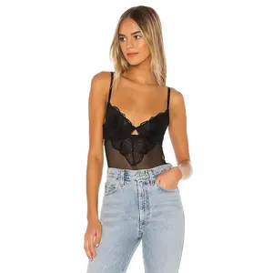 KAT THE LABEL Zephyr Bodysuit in Black