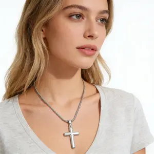 To My Dad Cross Pendant, Thoughtful Birthday Gift for Dad, Elegant Jewelry with Love Note