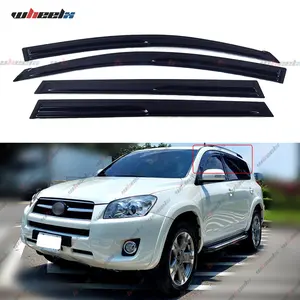 2006-2012 Toyota RAV4 4-Piece Acrylic Rain Guards & Wind Deflectors Dark Smoke Window Visors All-Weather UV Protection No-Drill Easy Install Auto Accessories Car Accessories