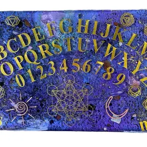 Orgone Spirit Board High Vibrational Divination Healing Tool with Crystals Rose Quartz Amethyst Sacred Geometry Symbols for Communication with Guides Angels and Loved Ones Wellness