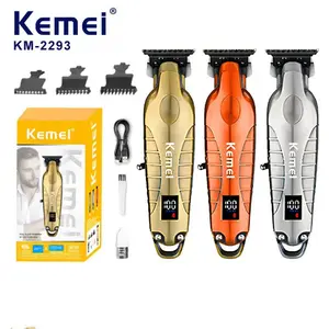 Kemei 2293 Professional Men Hair Beard Trimmer Zero Gapped Cordless Hair Clipper Barber Rechargeable Finish Hair Cutting Machine Cordless Clippers