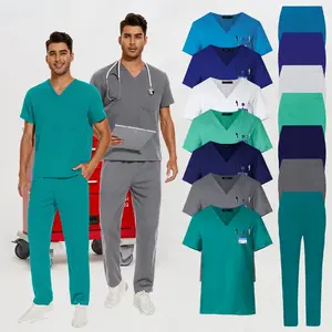 Summer Frosted Suit Doctor Nurse Salon Nursing Workwear Room Uniform Hospital Work Clothes Scrubs for Men Set Nurse Uniform