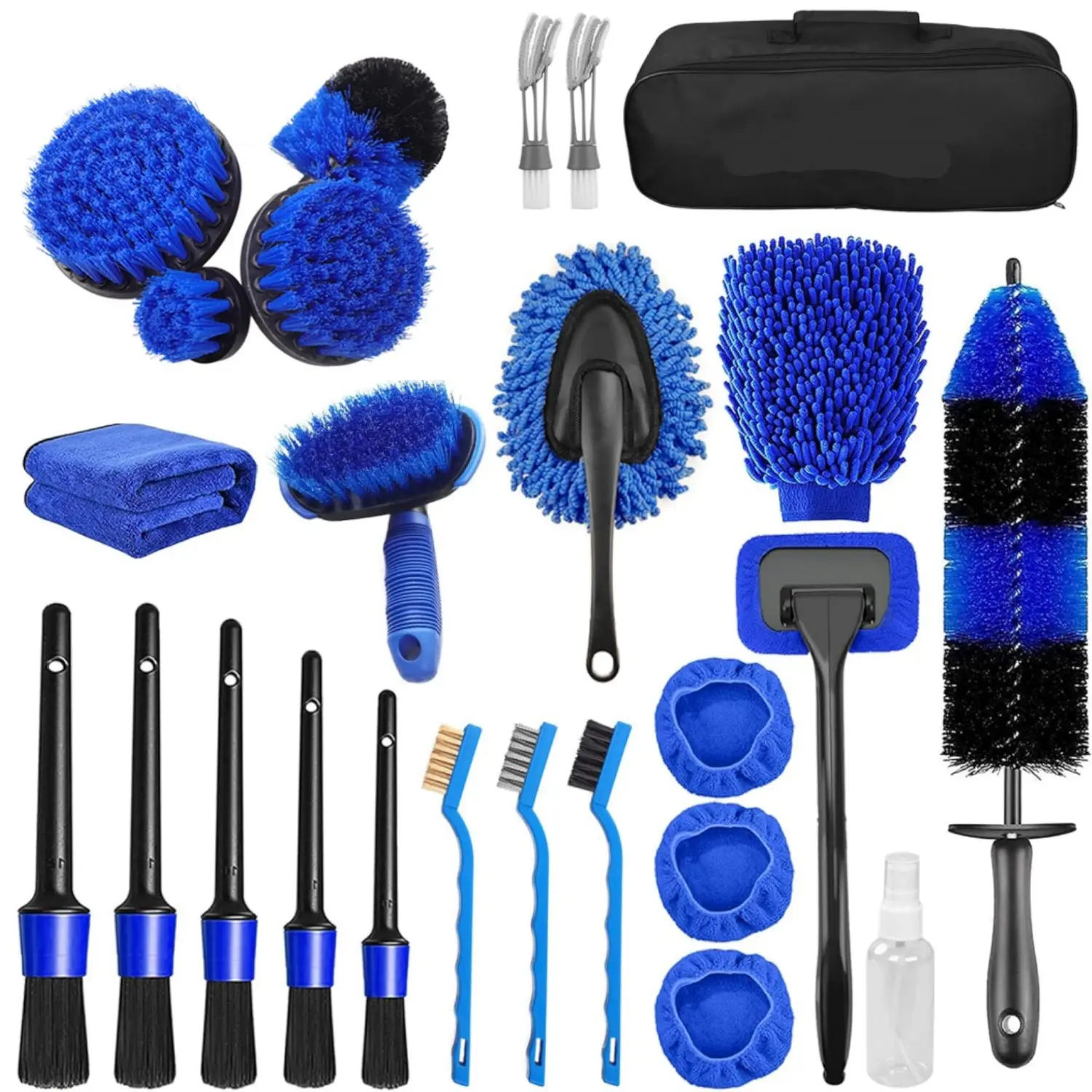 26Pcs Car Detailing Kit, Car Detailing Brush Set, Car Wash Cleaning Kit, Car Detailing Brushes, Professional Car Care Kit for Interior Exterior Wheels(Blue) - Home Improvement.