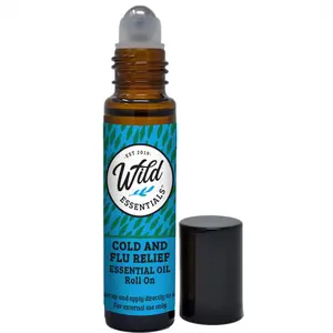 Wild Essentials Cold and Flu Relief Essential Oil Roll On, 10ml for Deep Relief, Made with Pure, Premium Grade Essential Oils and Organic Jojoba Oil, Ready to Use, Moisturizer