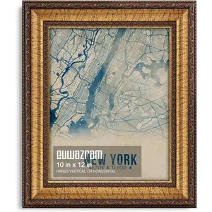 10x12 Classic Gold Ornate Vintage Single Picture Poster Frame for Wall Decor & Gallery Walls
