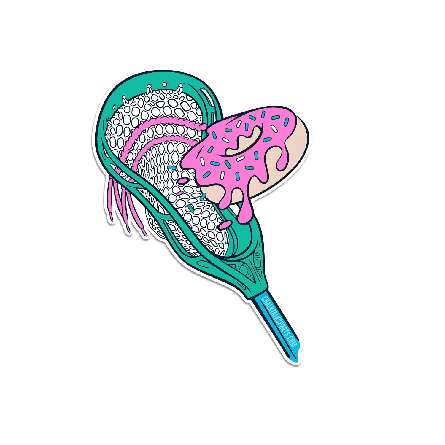 Guys' Lacrosse Stickers - Donut Themed, Colorful Design, Sporty Style, Durable, Easy Personalization for Lacrosse Players, Post-Game Treat Decor, Indoor/Outdoor Use