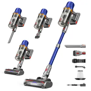 Cordless Vacuum Cleaner,Self-Standing Stick Vacuum Cleaners with HEPA Filter,180W Powerfu Suction 45-Min Runtime, Powerful Suction,Lightweight,Anti-Tangle Brush, LED Light,Detachable Battery, Lightweight for Home/Floor/Carpet/Pet Hair/Car.