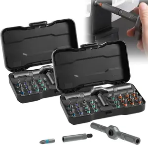 24-in-1 Magnetic Ratchet Screwdriver Set with S2 Steel Bits & Flexible Shaft - Heavy-Duty Torque Wrench Kit with Ergonomic Handle, Impact-Resistant Case for DIY, Furniture Assembly, Electronics Repair, Bicycle Maintenance - All-in-One Tool