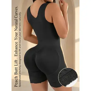 Women's Colombian Compression Fajas Shapewear - Basic Leg & Hip Shaping, Lace Nylon Breathable Fabric, Adjustable Detachable Shoulder Straps, Tummy Control, Butt Lifter, Zipper Crotch, Customized Fit