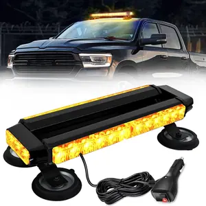 Nilight 14" 30-LED Double Side Rooftop Strobe Bar - Amber Magnetic Base Safety Work Unit, Strobe Light Module, LED Car Lights with Flash Mode for Low-Speed Construction Vehicles