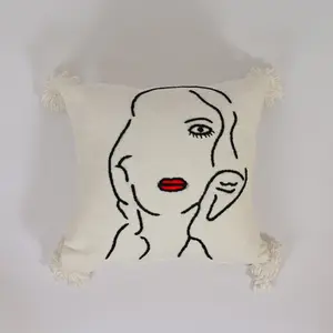 Moroccan Lady Pillow - Handmade Embroidered Moroccan