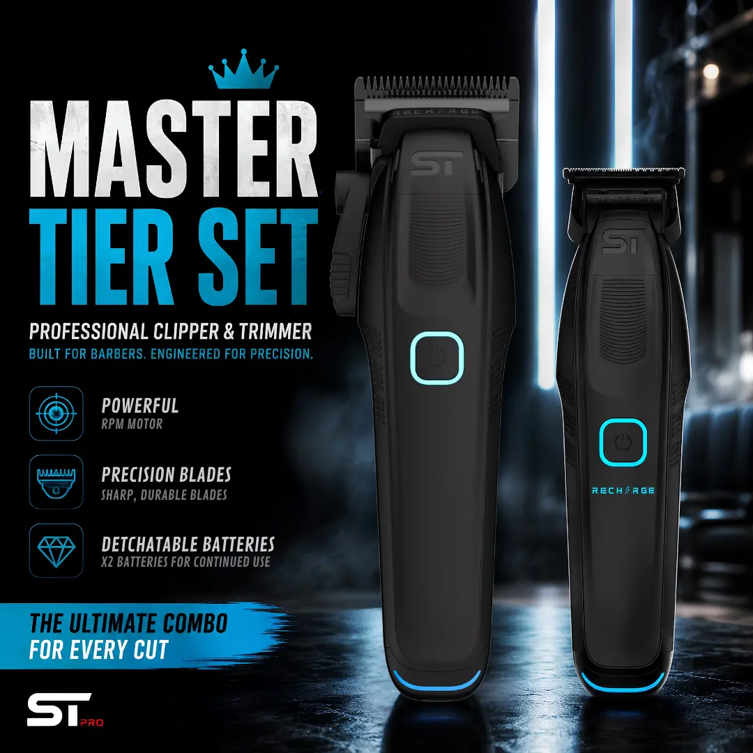 Supreme Trimmer 2-in-1 Rechargeable Hair Clipper & Beard Trimmer Combo with Removable Battery, Adjustable Blade Clippers, and Smart Charging Stand