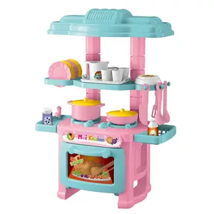 Random Color Mini Kitchen Playset, 2 Counts Simulated Kitchen Toy with Accessories, Pretend Play Kitchen Toy for Kids, Birthday Gift, Pretend Cooking Set, Toddler Play Kitchen