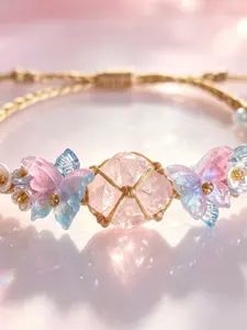 Rainbow Crystal Bracelet, Boho Style, Elegant Handmade Floral Design, Tulips Bracelet, Perfect for Daily Wear, Parties, Holidays, Gift for Her