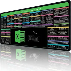 Excel Cheat Sheet Desk pad with Keyboard Area - 150+ Excel Shortcuts  Pad for Office, Home, Work, Gaming, PC & Computer - Non-Slip,  - 31.5" x 11.8"