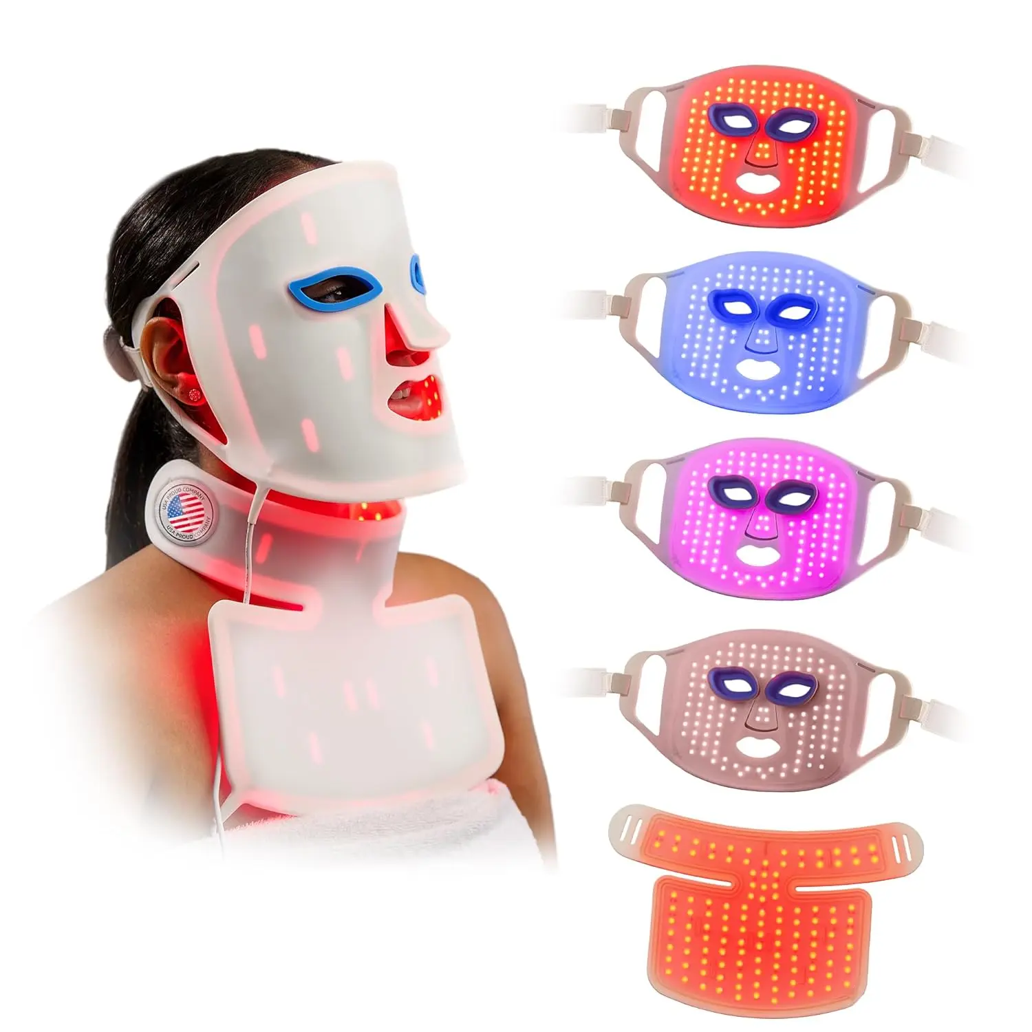 Lifepro Red Light Therapy Mask –Revitaglow Pro Infrared Red Light Therapy For Face and Neck - 234 triple chip Silicon LED Mask with 5 Modes - Skin Wellness and Comfort