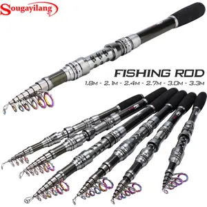 Sougayilang 6-10.8FT Telescopic Fishing Rod, High-end Carbon Telescopic Fishing Rod with Metal Reel, Ceramic Guide Ring, for Outdoor fishing supplies
