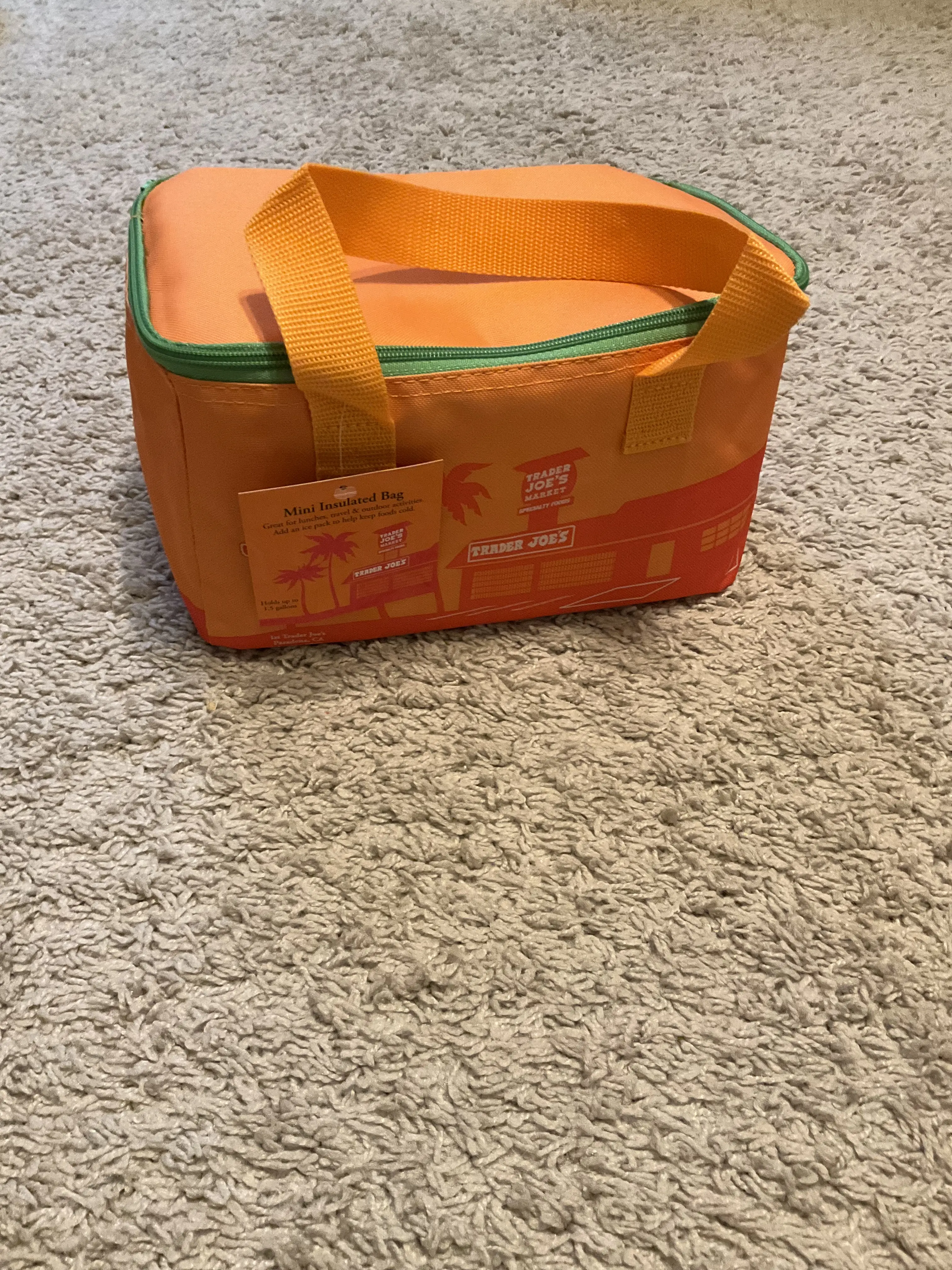 Trader Joe's Mini Insulated Tote Bag in Sunny Orange