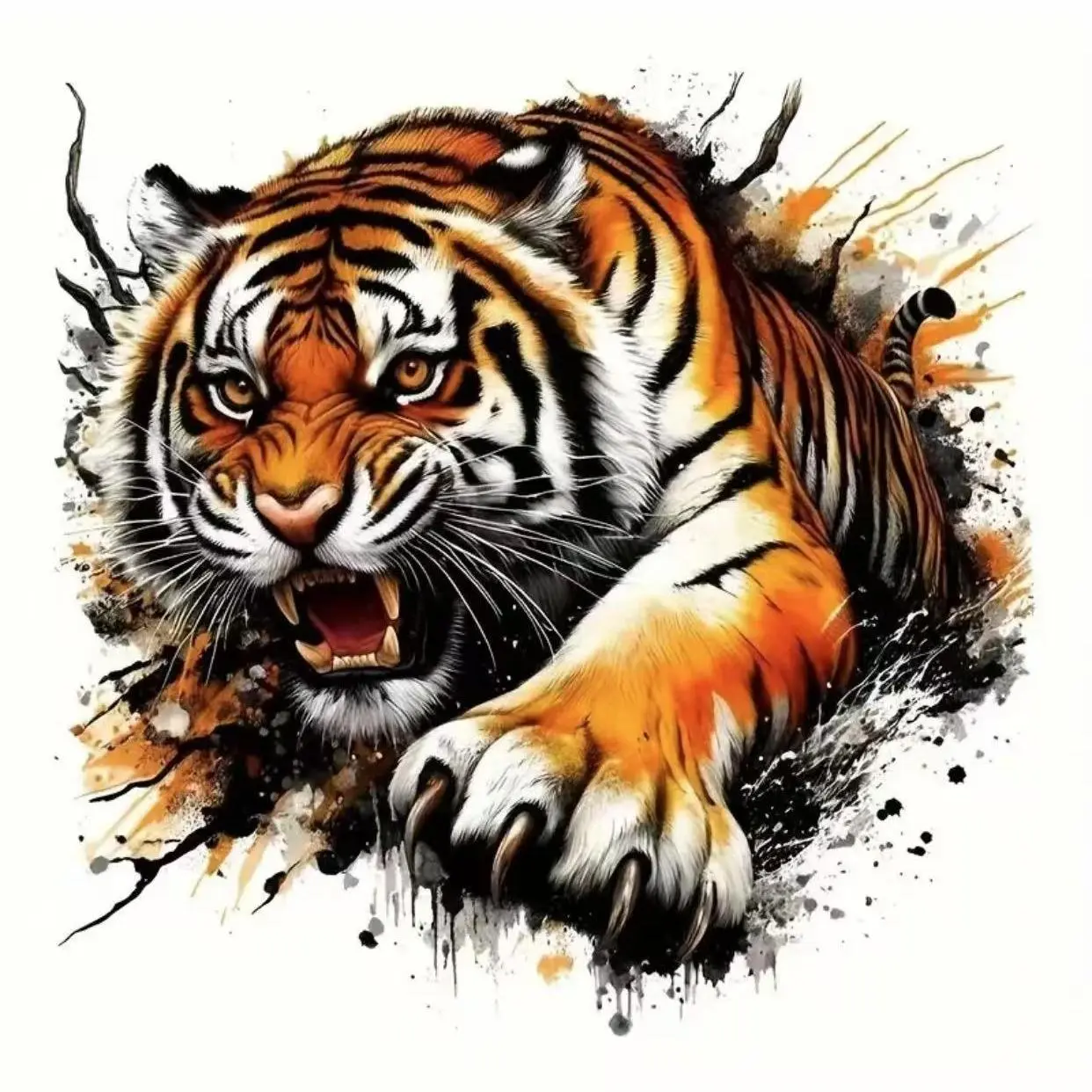 Tiger Pattern Car Sticker, Stickers For Cars, Waterproof Car Decal, Truck Car Decal, Vinyl Waterproof Decals, Decal for Cars, Universal Decoration Accessories for Car, Motorcycle, Laptop, Wall, Window & Bumper