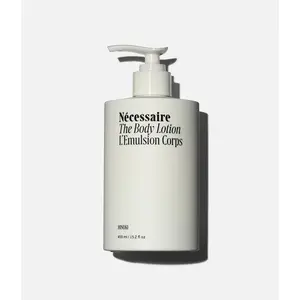 Nécessaire The Body Lotion with Pump. Hinoki. Multi-Peptide Firming Lotion to Moisturize, Firm, Strengthen. 2.5% Niacinamide, Vitamin C/E + Omega 6/9. 450ml / 15.2 fl oz
