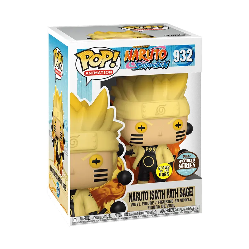 Funko Pop! Naruto: Shippuden - Naruto (Sixth Path Sage) (Glow) #932 Exclusive (Sticker may vary) Collectible Pop Vinyl Figure