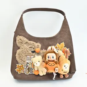 【Seated Pumpkin Porcelain Glaze Plush Pendant】Original Designed Handmade Bag Custom Order