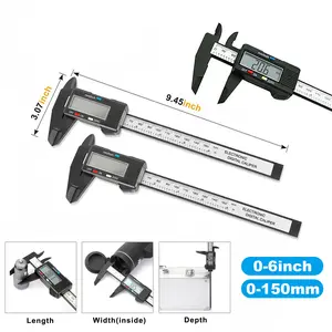 2 Pcs 0-6inch 0-150mm Digital Caliper Micrometer LCD Display Multi Measurement Functions Industrial Automotive