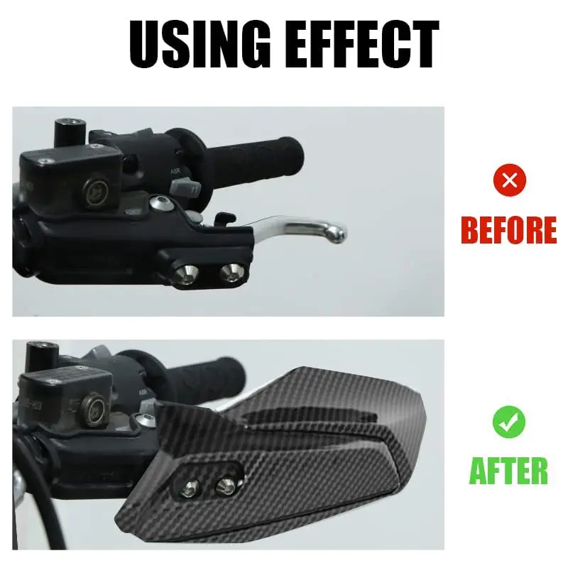 Carbon Look Water Transfer Plastic Motorcycle Handlebar Cover & Hand Guard - 8.3 oz, Easy Install, Scratch Shield, Mud/Road Debris Protection, Easy to Maintain Cleanliness for Sur Ron Ultra Bee Offroad E-Bike Dirtbike