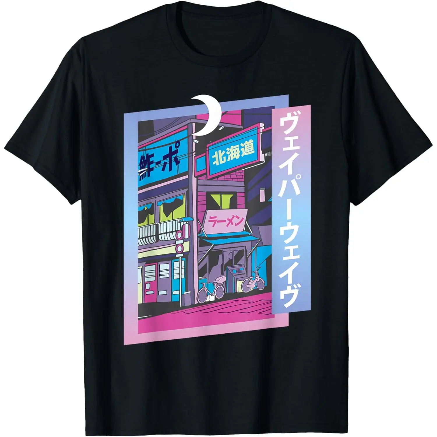 Men's Streetwear Vaporwave Aesthetic Japanese Visual Art Electro Music Graphic Round Neck Shortsleeve Natural Cotton Tshirt, Casual Sports Menswear Top with Breathable Fabric, Fashion, Soft, Regular Fit, Moisture Absorb, T-Shirt, Shortsleeve Tee, Clothes