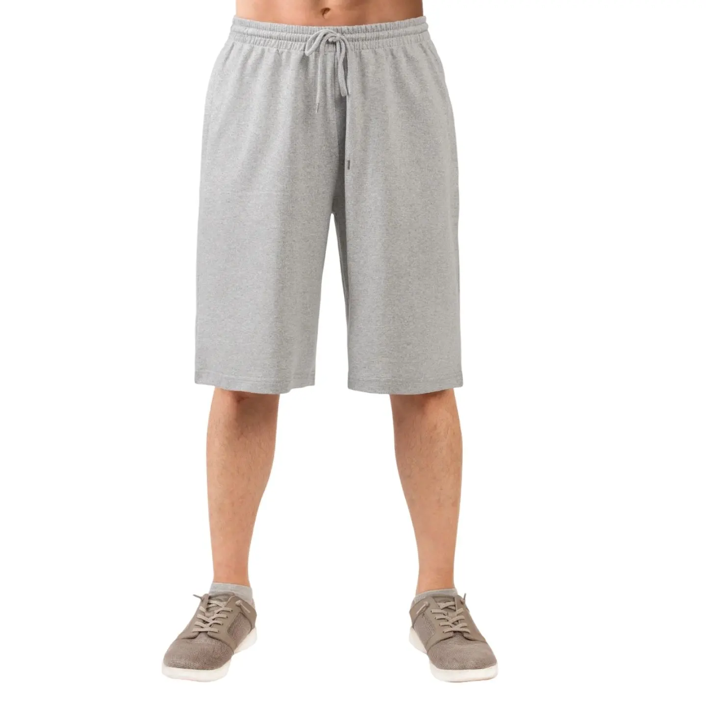 Men’s Cotton Terry Shorts S-3XL Cotton Blend Relaxed Fit French Terry Sweat Shorts with Single Side Back Packets Elastic Waistband Knee High Gym Causal Lounge Shorts Regular Big & Tall Menswear