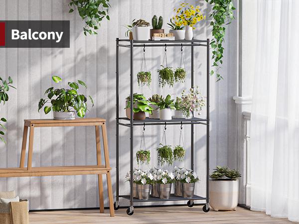 Black Iron Frame Wardrobe Rack with Cover - 35.4"x17.7"x79.7", Heavy Duty, Rust-Resistant, Open Front, Lockable Wheels, Bedroom Use, Home Organizer Storage Closet