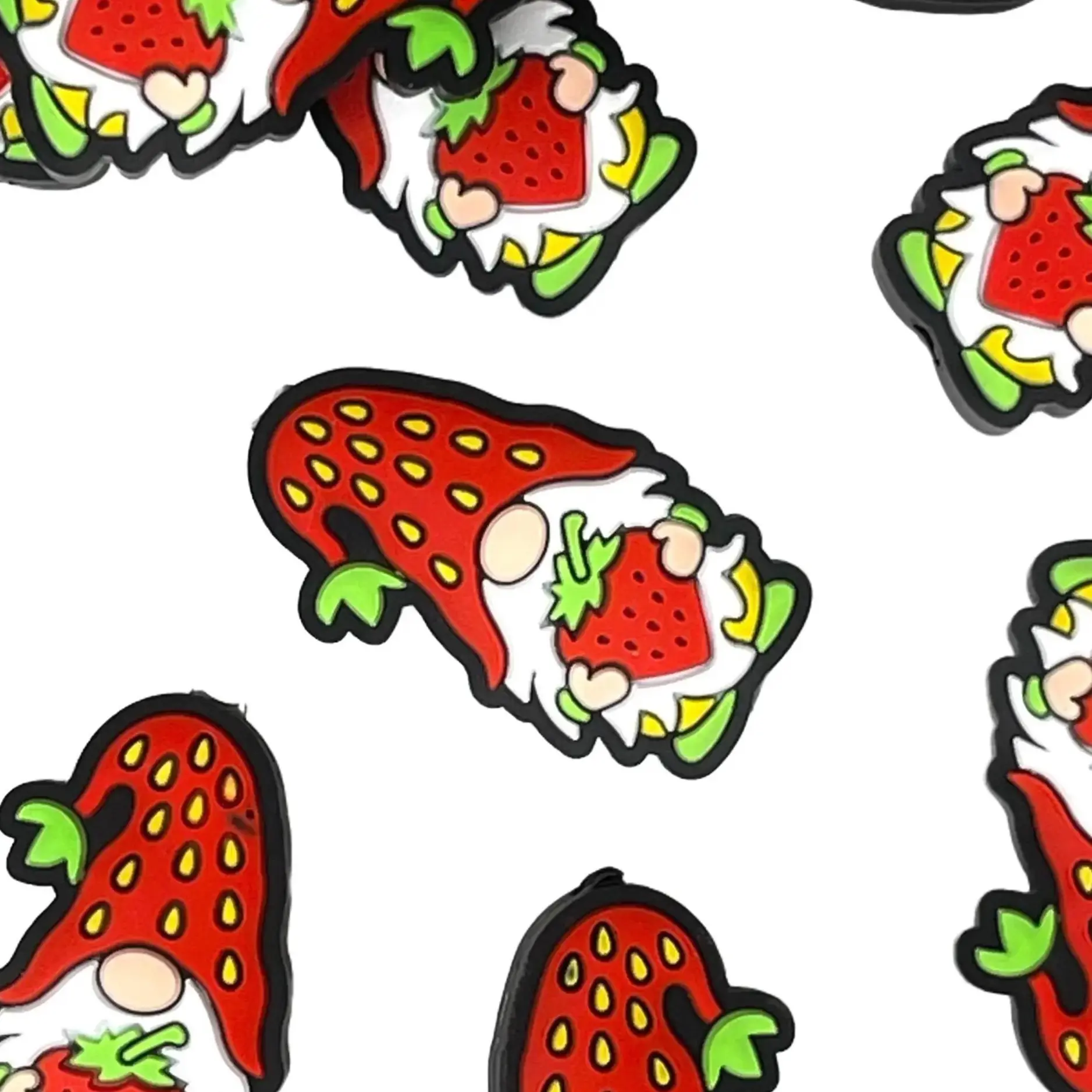 1pc Strawberry Gnomes Focal Beads | Summer Colors Beading Strawberry Craft DIY